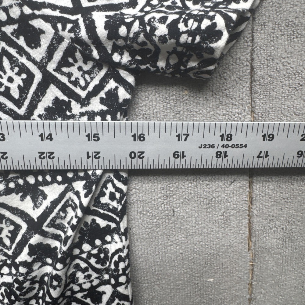 Ralph Lauren LRL Top Womens Small Black White Pullover Aztec Boho Tie Front - Picture 5 of 8